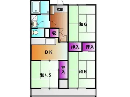 コーポ村田(3DK/1階)の間取り写真