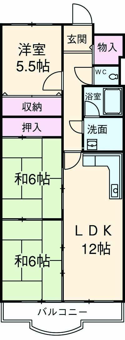 モモちゃんヒルズ和泉(3LDK/5階)の間取り写真