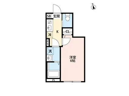 ROBOT HOME 南花園(1K/2階)の間取り写真