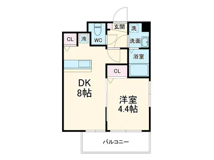 メゾン ド リリィ(1DK/1階)の間取り写真