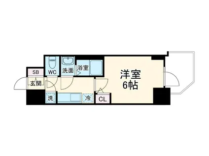 S-RESIDENCE都島LUX(1K/11階)の間取り写真