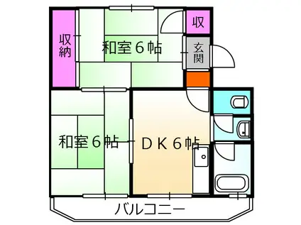 NHマンション(2DK/3階)の間取り写真