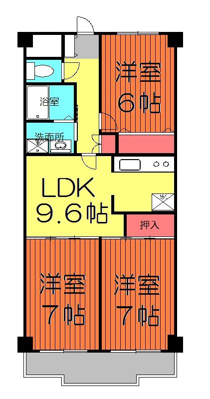 エレガンス春日部(3LDK/2階)の間取り写真