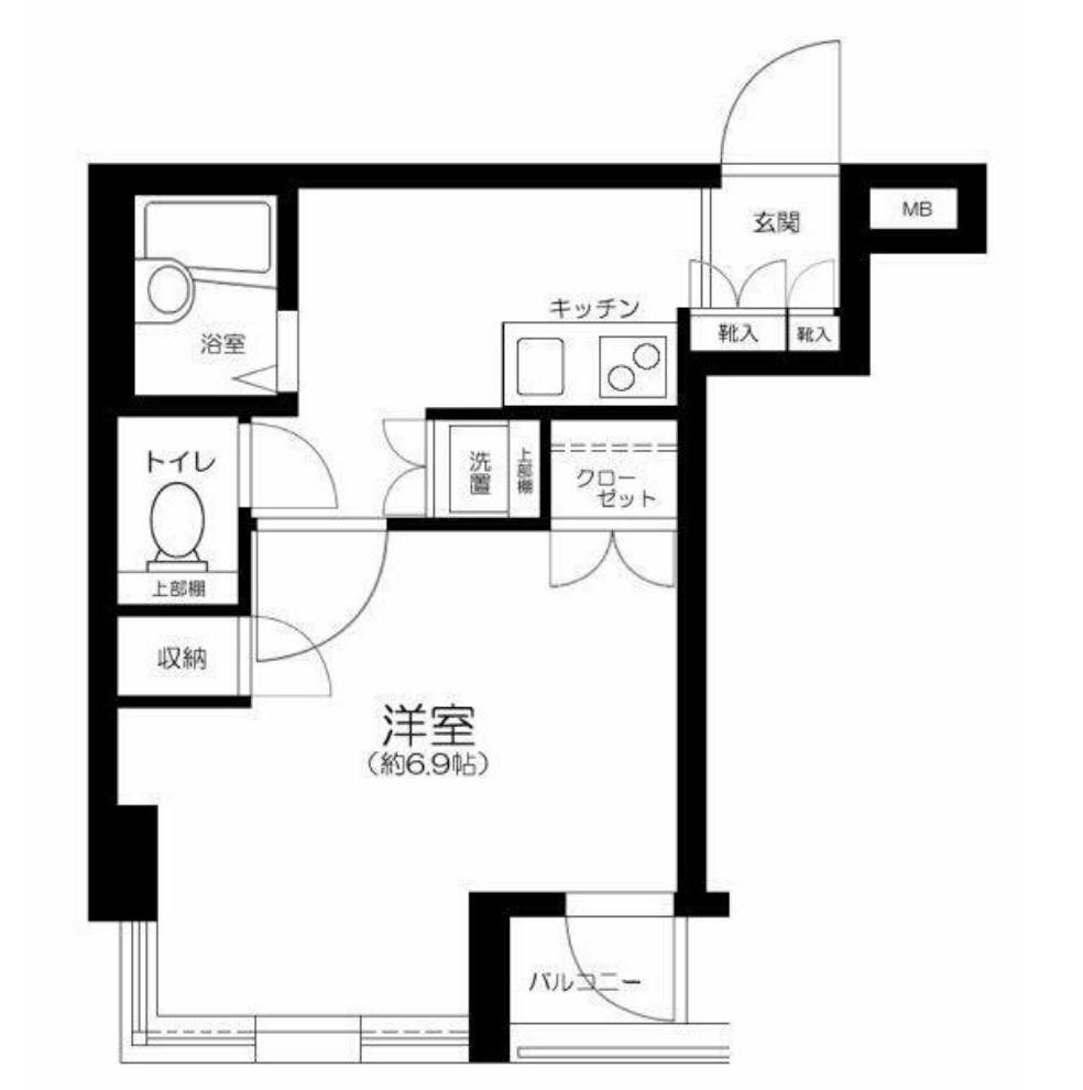 フォルティスⅡ(1K/4階)の間取り写真