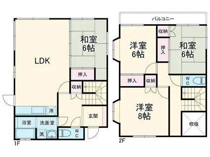 小田急電鉄江ノ島線 藤沢本町駅 徒歩13分 2階建 築49年(4LDK)の間取り写真
