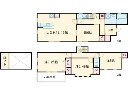 川越線 川越駅 徒歩18分 2階建 築8年(4LDK)の間取り写真