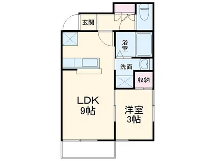 西大宮レジデンス(1LDK/2階)の間取り写真