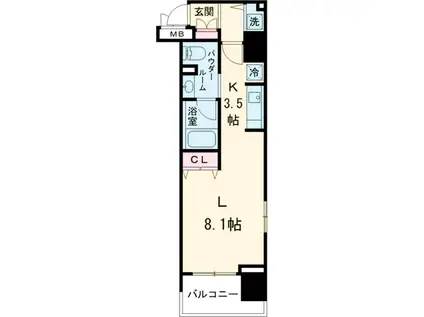 クリオ赤羽壱番館(1K/2階)の間取り写真