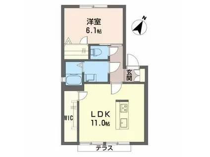 アーバン ビレッジ(1LDK/1階)の間取り写真