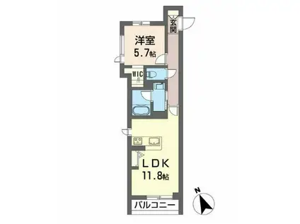 フォーシーズン(1LDK/3階)の間取り写真