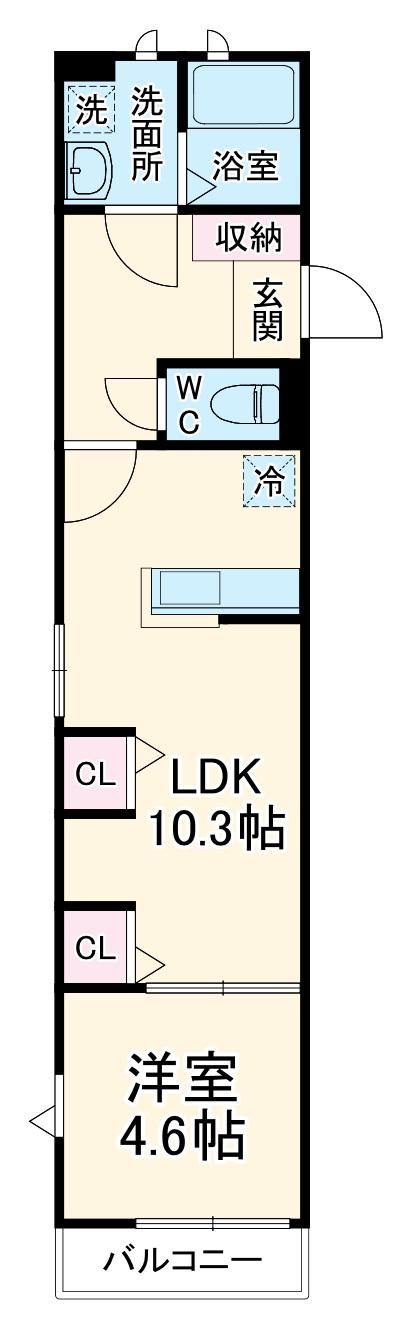 UMEX千葉(1LDK/3階)の間取り写真