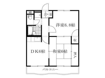 今枝マンション(2DK/1階)の間取り写真