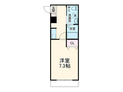 アクアステージ(1K/1階)の間取り写真