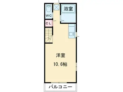 AI東浅川(ワンルーム/2階)の間取り写真