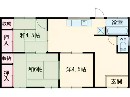 常磐線 水戸駅 徒歩38分 1階建 築38年(3K)の間取り写真