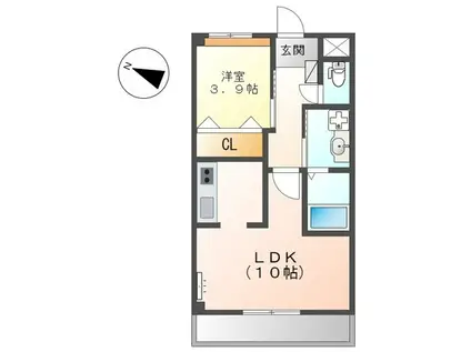 花水木Ⅱ(1LDK/1階)の間取り写真