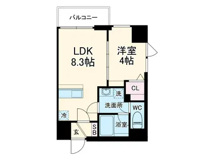 ブエナビスタ梅田イースト(1LDK/2階)の間取り写真