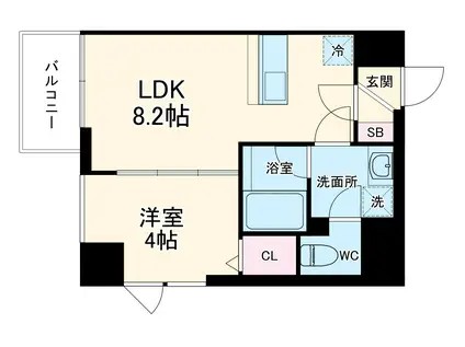 ブエナビスタ梅田イースト(1LDK/4階)の間取り写真