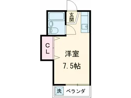 ウエストアパートメント(ワンルーム/2階)の間取り写真