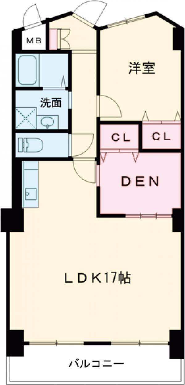 桂グランドハイツ(1SLDK/5階)の間取り写真