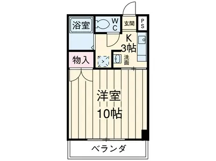 すずめレジデンス(1K/4階)の間取り写真