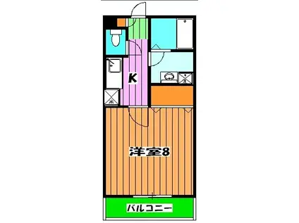 プランドール(1K/3階)の間取り写真