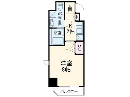 アンベリール西川口(1K/5階)の間取り写真
