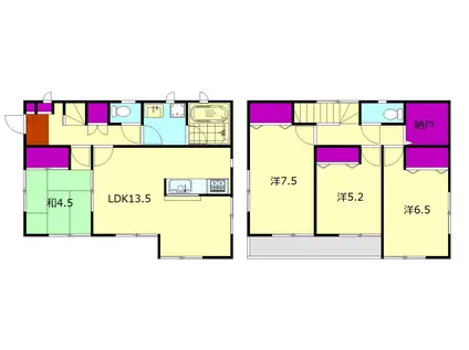 伊豆箱根大雄山線 大雄山駅 徒歩8分 2階建 築17年(4SLDK)の間取り写真