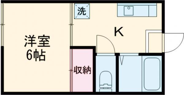 ハウスくりやま(1K/1階)の間取り写真