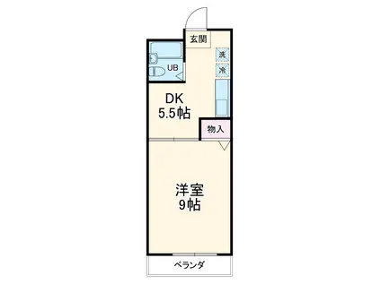 藤井マンション高倉(1DK/4階)の間取り写真