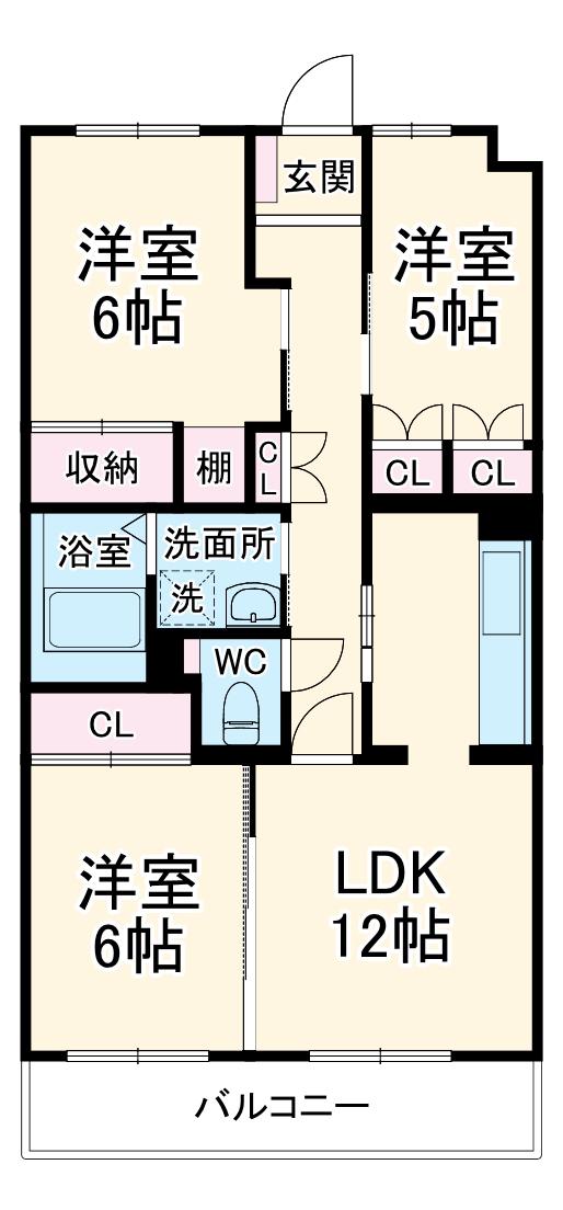 PLENDY北浦和(3LDK/1階)の間取り写真