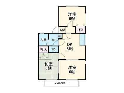 ファミール木村(3DK/2階)の間取り写真