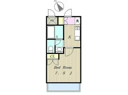 グランスイート(1K/1階)の間取り写真