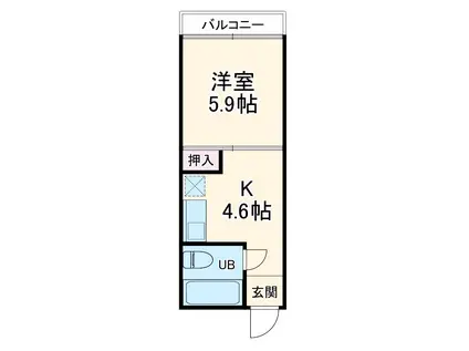 平尾ビル(1DK/4階)の間取り写真
