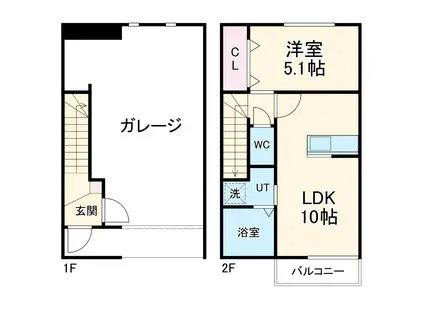 Xステージ美園(1LDK/1階)の間取り写真