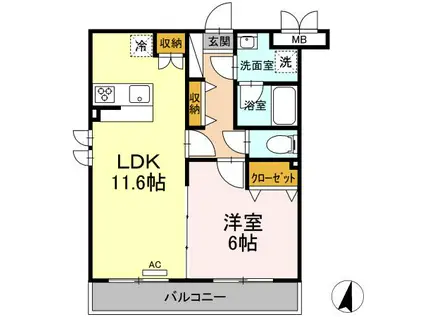 Y・Kレジデンス赤羽西(1LDK/2階)の間取り写真