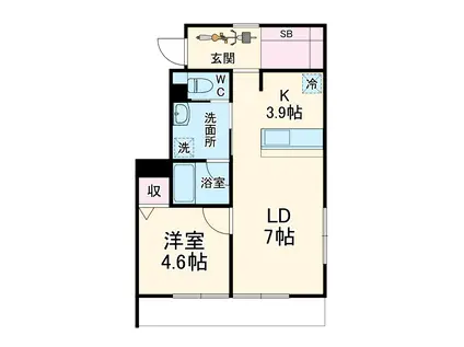 シーンプラス小田急相模原ウエスト(1LDK/3階)の間取り写真