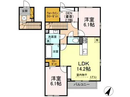 ラピスラズリ(2LDK/2階)の間取り写真