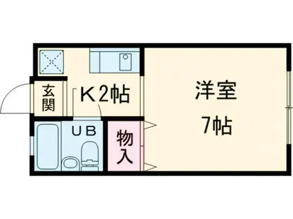 Mハウス(1K/2階)の間取り写真