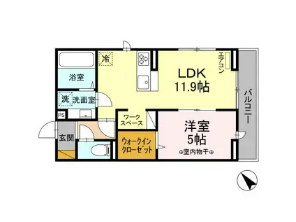 ウエストラビ(1LDK/3階)の間取り写真