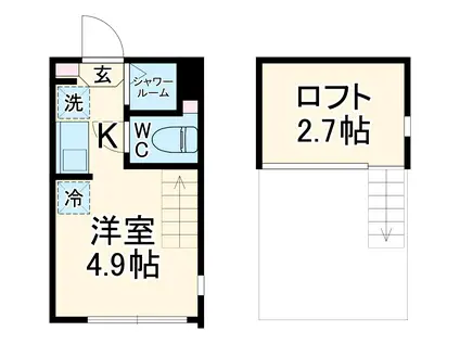 SFIDA K(ワンルーム/2階)の間取り写真