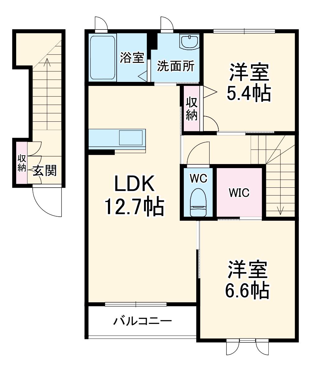 ブライトメゾンⅡ(2LDK/2階)の間取り写真