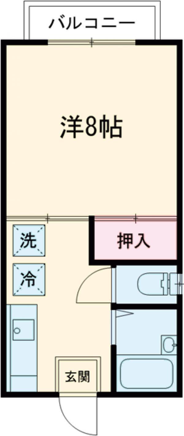 コーポあい(1K/1階)の間取り写真