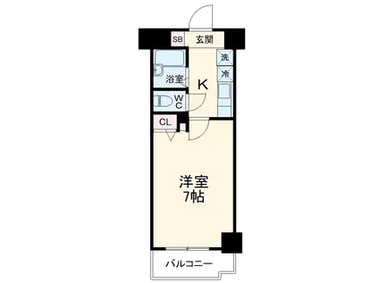 ザ・レジデンス行徳Ⅱ(1K/3階)の間取り写真