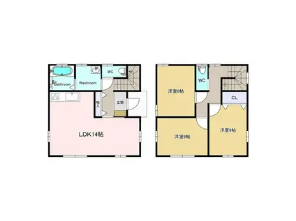 東北新幹線 宇都宮駅 バス乗車時間：15分 越戸北児童公園前バス停で下車 徒歩17分 2階建 築11年(3LDK)の間取り写真