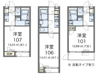 クレイノガーデンハイツMORI(1K/1階)の間取り写真