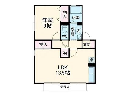 ボナール21 A(1LDK/1階)の間取り写真