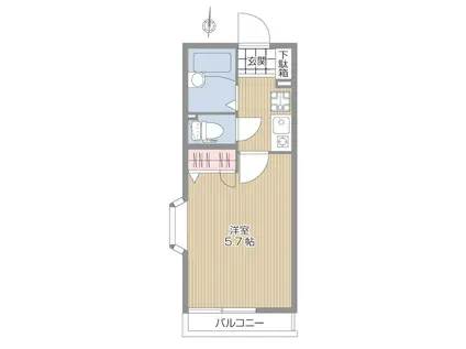 T・Hホーム(1K/1階)の間取り写真