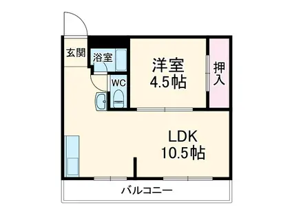 ハイツ丸栄(1LDK/4階)の間取り写真