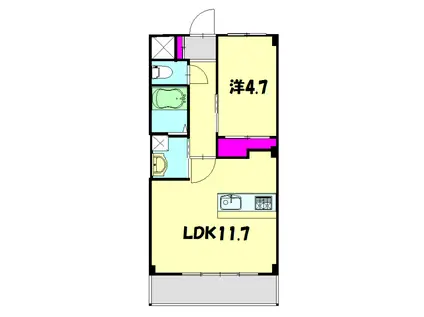 メゾン・ド・ラフェリア(1LDK/3階)の間取り写真